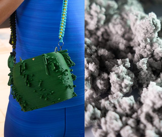 リサイクル素材を使用して大型3Dプリントで制作したMEIAS BAG